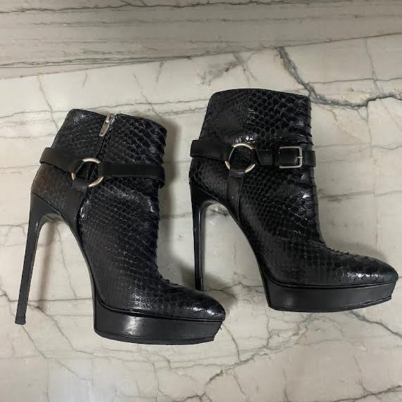 Exotic Skin Saint Laurent Booties - Picture 1 of 7